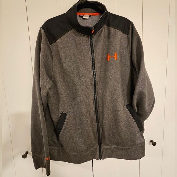 UNDER ARMOUR Men's Grey Black Full Zip sweatshirt warm activewear storm1 - Picture 1 of 4